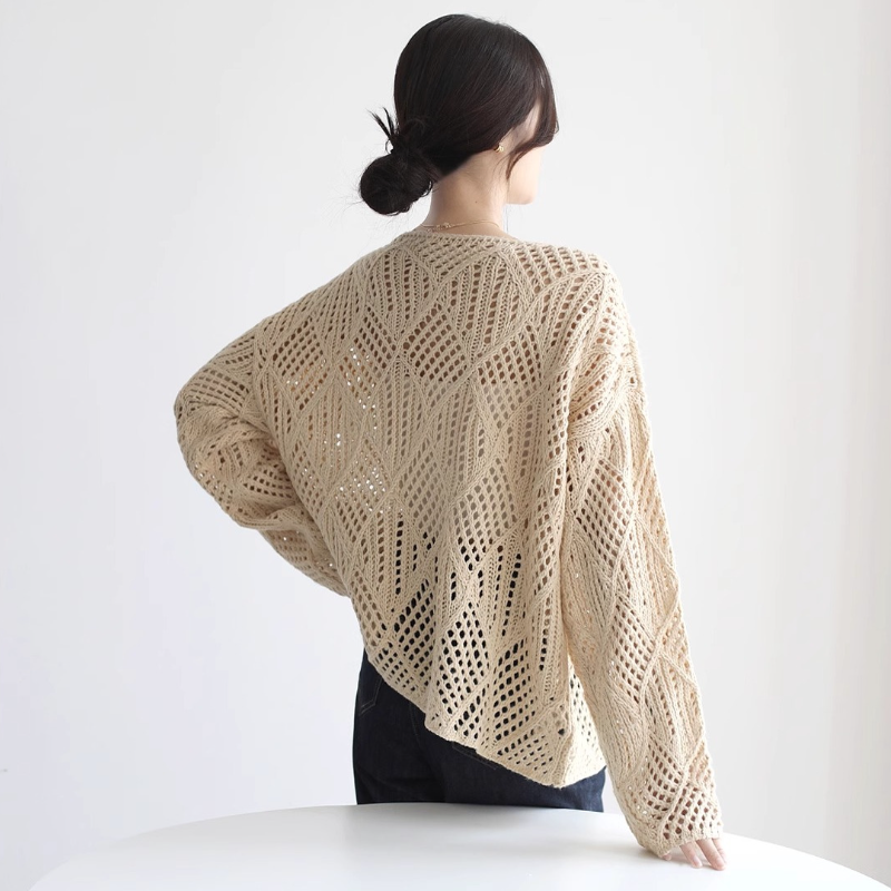 好搭鏤空針織上衣 高級感慵懶氣質毛衣