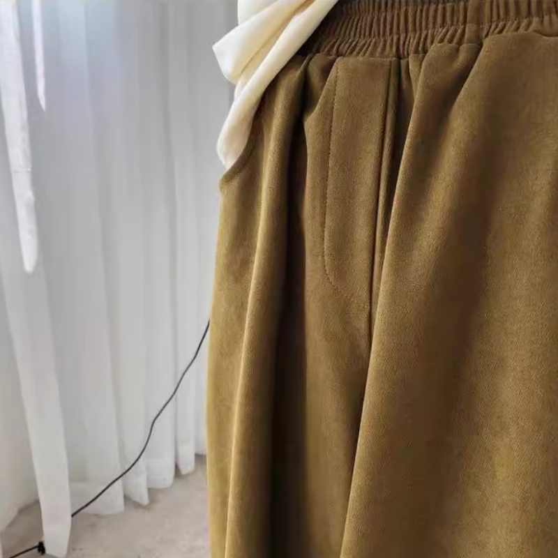 縮口寬褲小哈褲 秋冬日系復古寬鬆男友風收口褲
