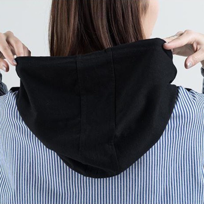 大尺碼秋季洋氣連帽上衣 拼接格紋連帽連身裙 拼接洋裝