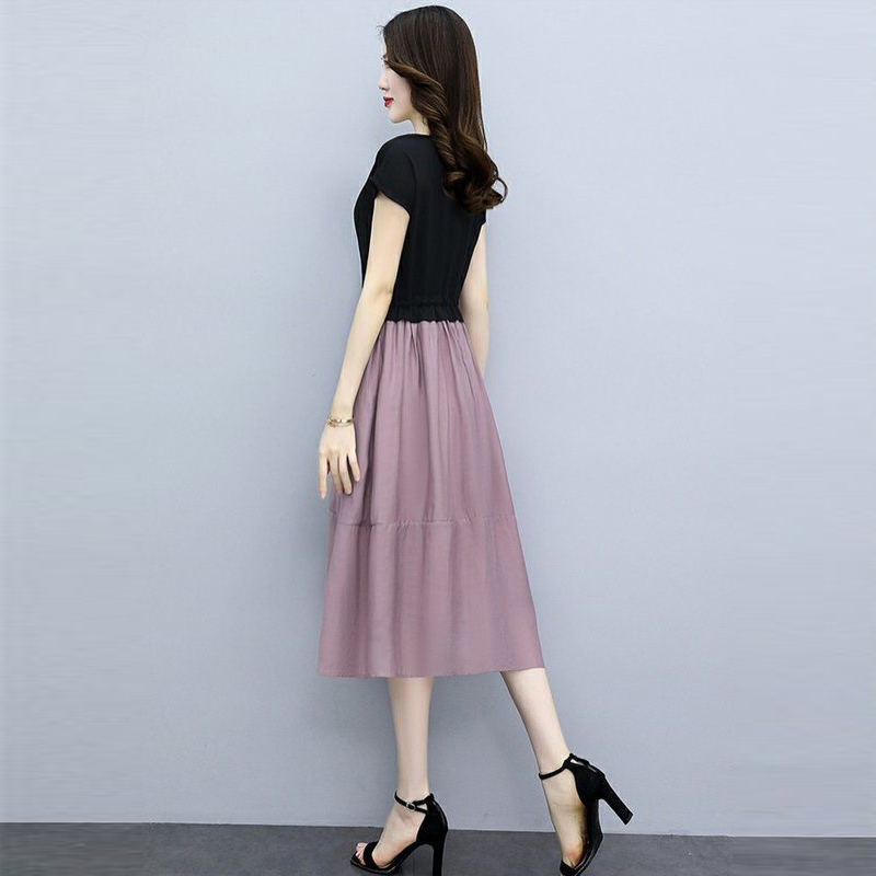 雪紡洋裝女 氣質收腰遮肚顯瘦小個子高端商務宴會約會