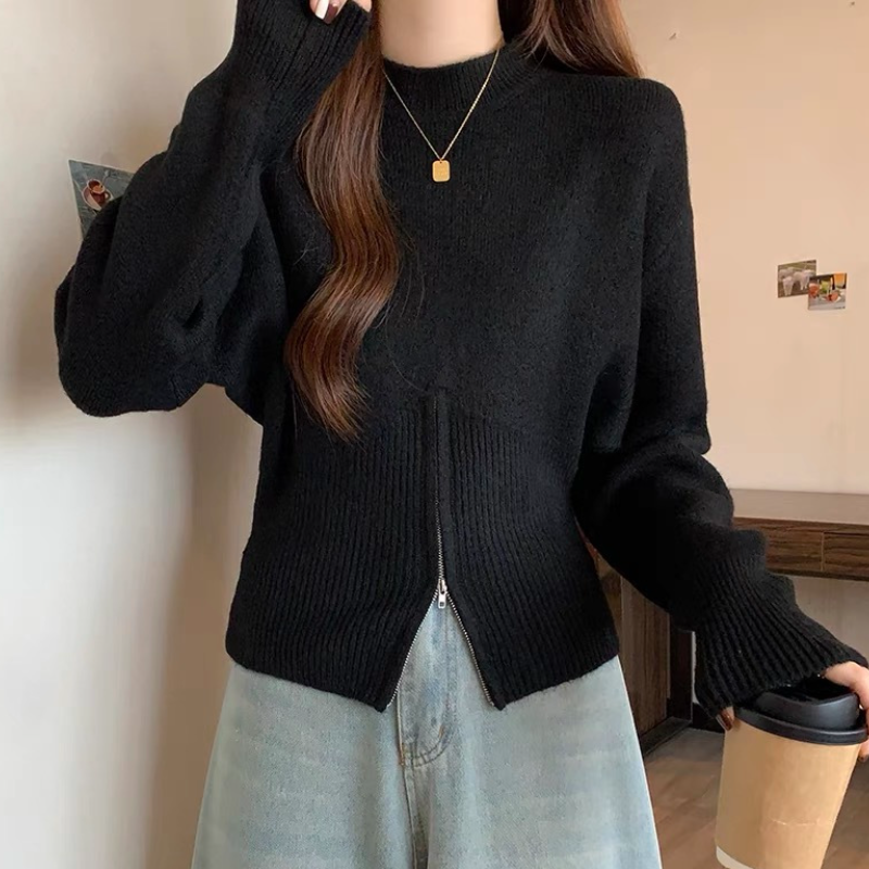 開叉設計短版針織上衣 簡約剪裁 日常好搭