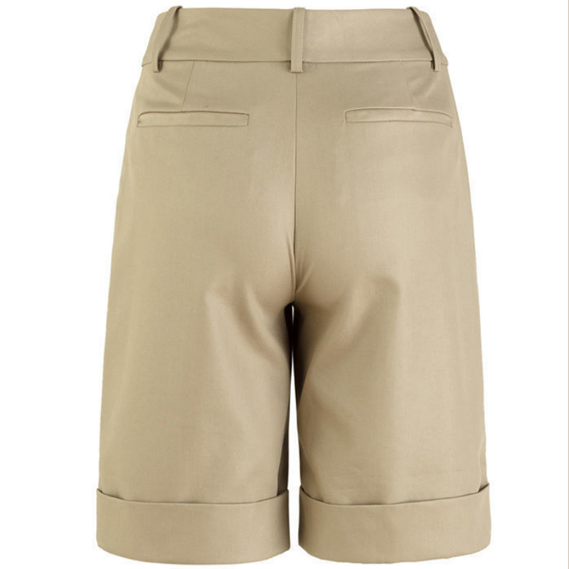 (送腰帶)韓版西裝短褲 高腰顯瘦直筒褲休閒五分褲