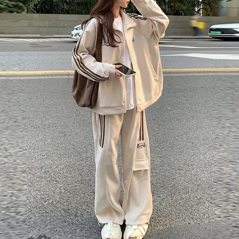 簡約 ‧ 休閒運動兩件套裝 寬鬆顯瘦超慢跑