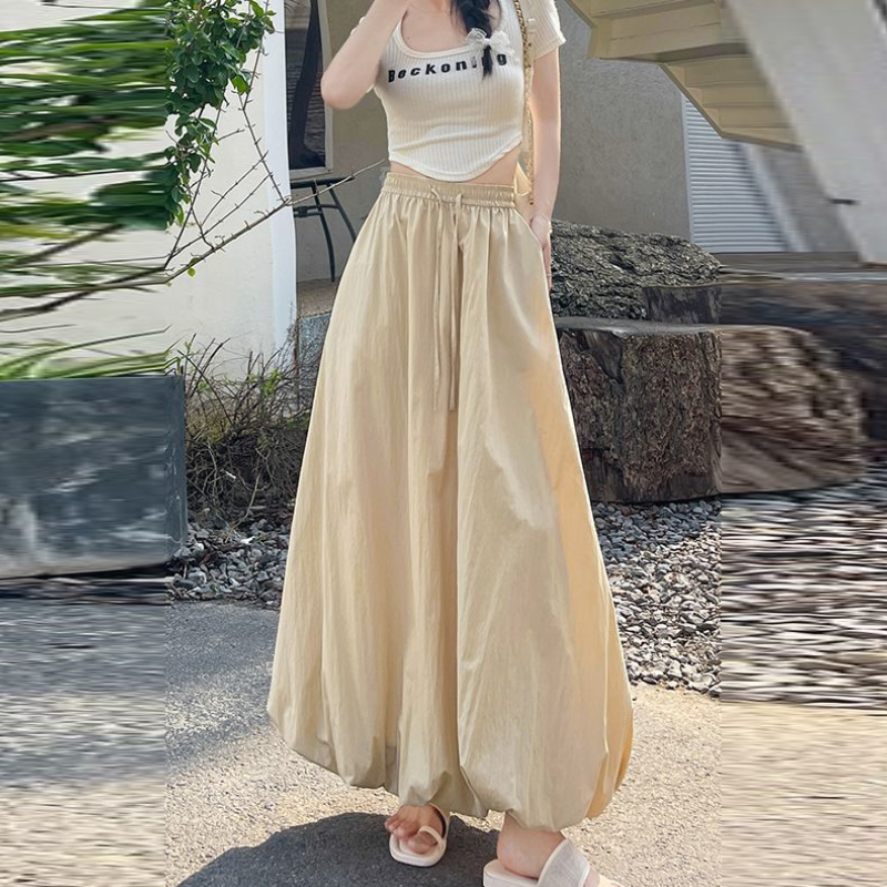 8色 多巴胺垂感花苞裙 霓光果凍色系傘狀剪裁半身裙