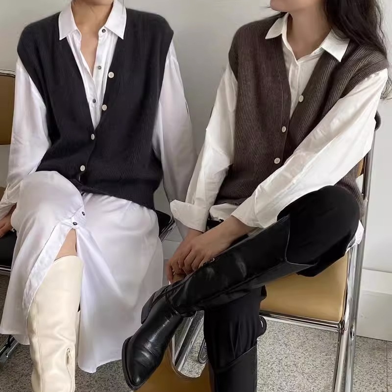 韓系．羊毛馬甲背心外套
