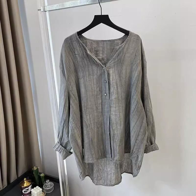 休閒慵懶風不規則襯衫套裝兩件組