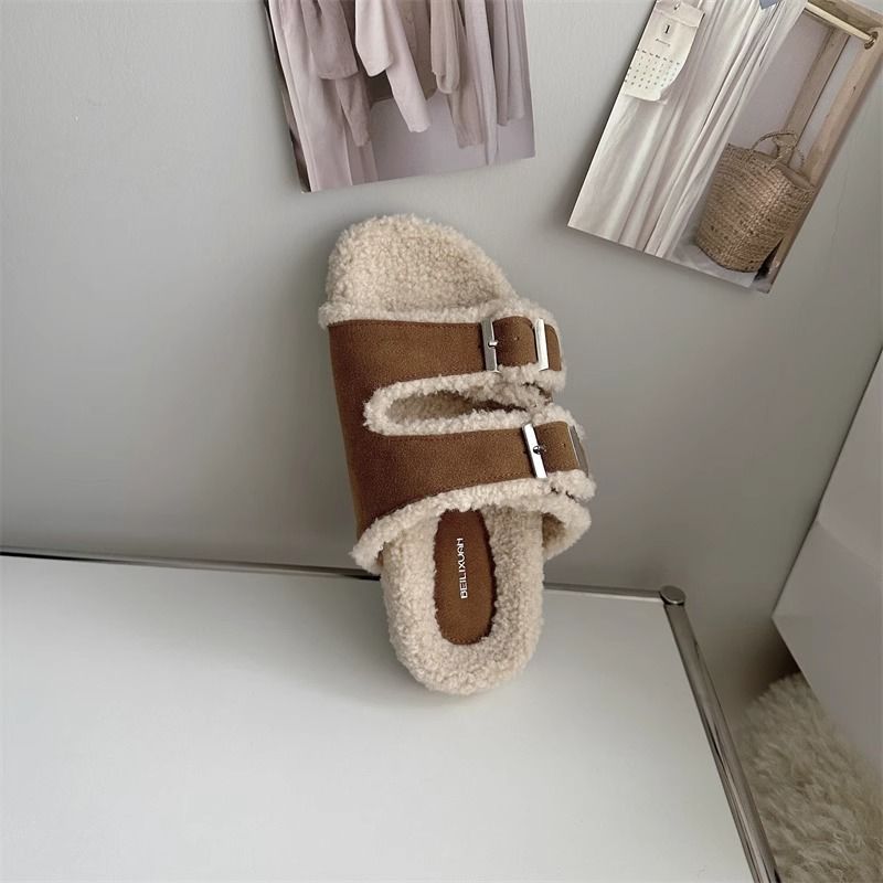 冬日慵懶羊羔絨拖鞋*2色(有40碼)