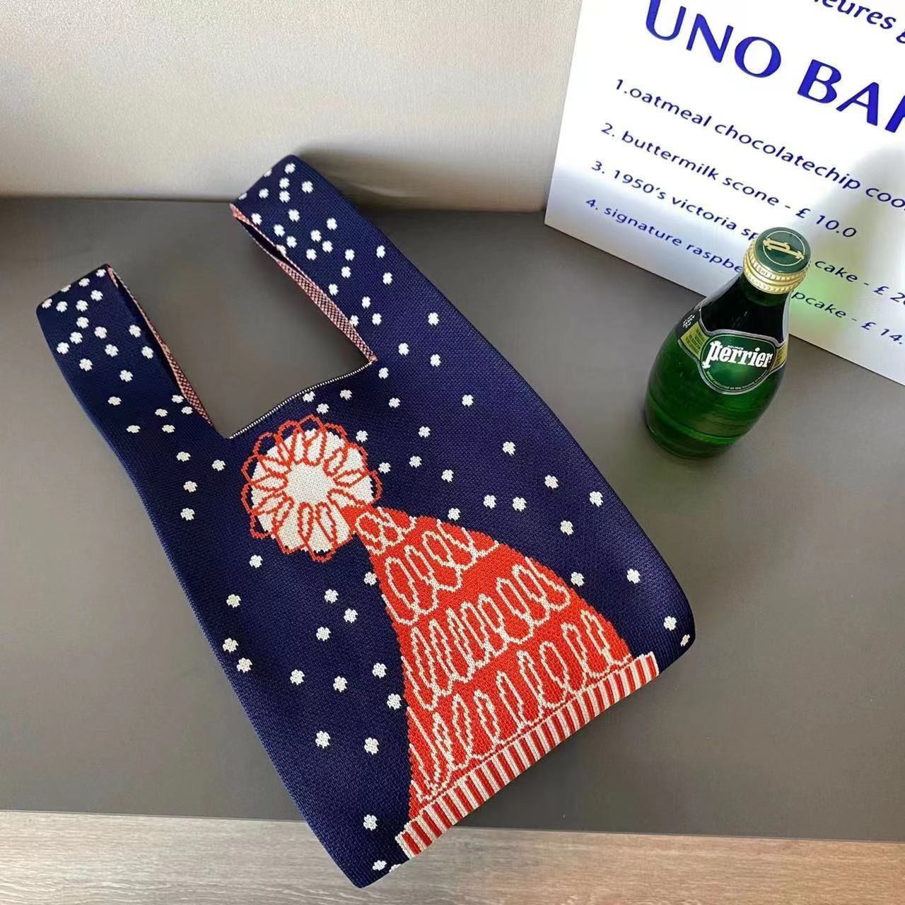 聖誕針織腕提禮物袋 裝糖果/小禮/交換禮物（多圖樣）