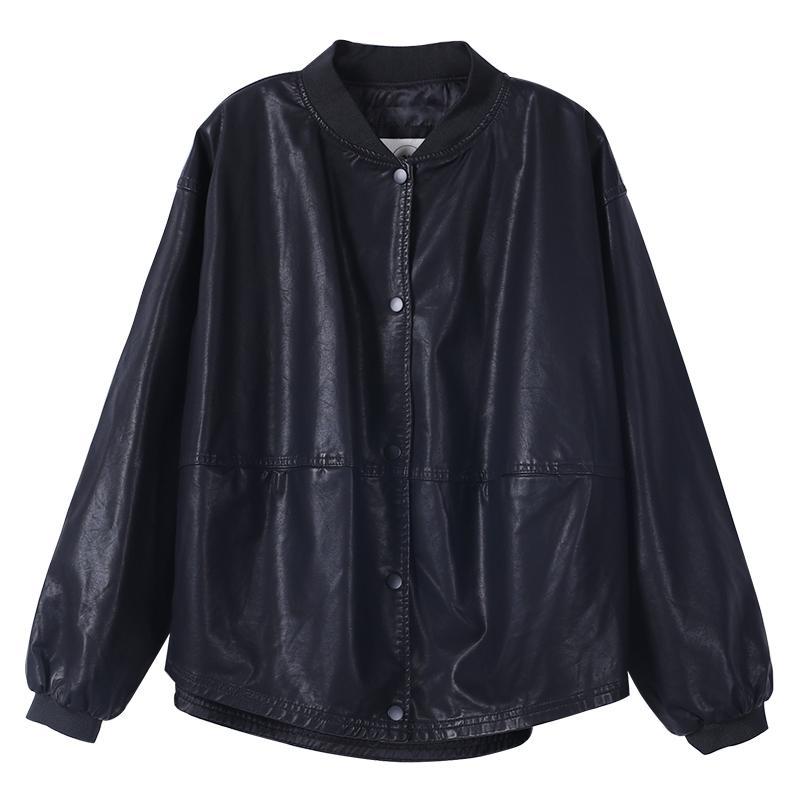 大碼皮衣夾克 大碼寬鬆 潮流感設計 可選加厚版