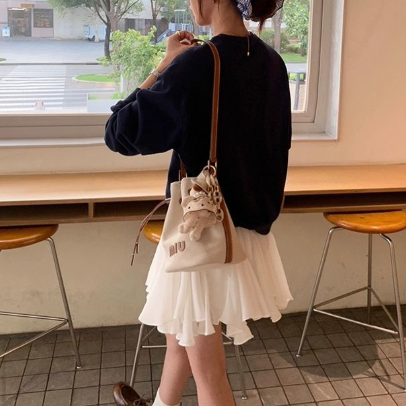 芭蕾仙女裙 新款白色A字短裙 防透內襯 鬆緊腰坐不卡腹