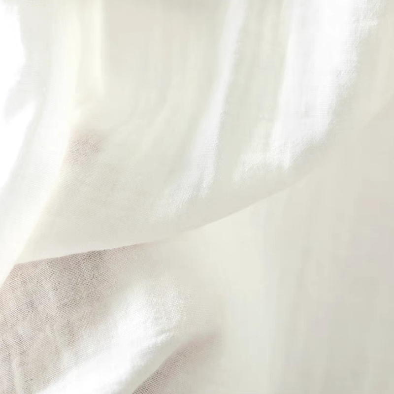 雙層棉紗寬鬆襯衫 五分袖設計 文青休閒百搭上衣