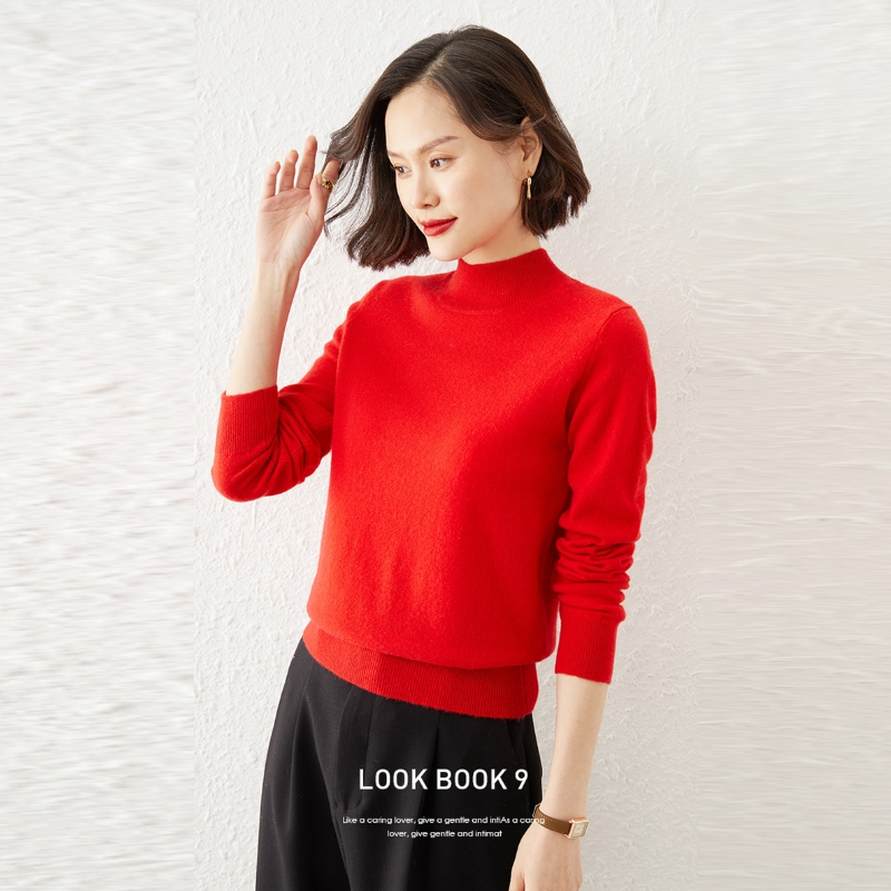 13色 半高領素色針織上衣 秋冬百搭款 修身剪裁毛衣