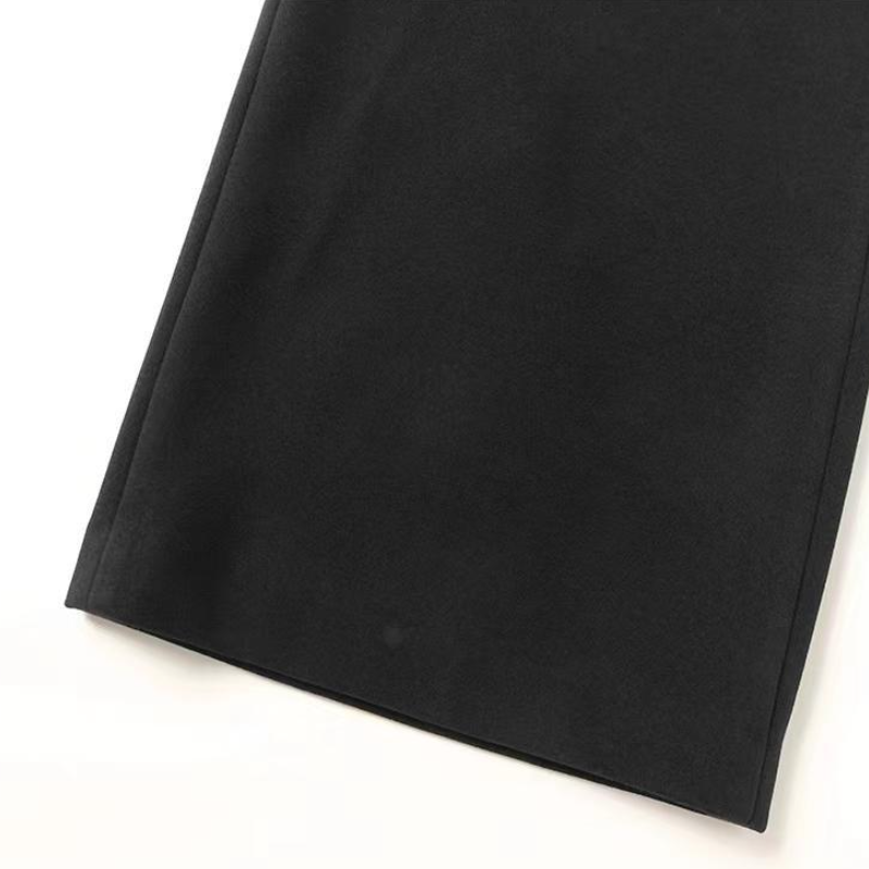 毛呢八分寬褲 秋冬新款休閒寬鬆顯瘦