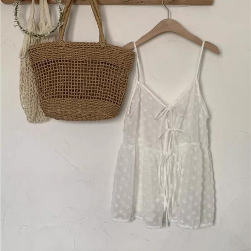 綁帶透膚小罩衫(疊穿)