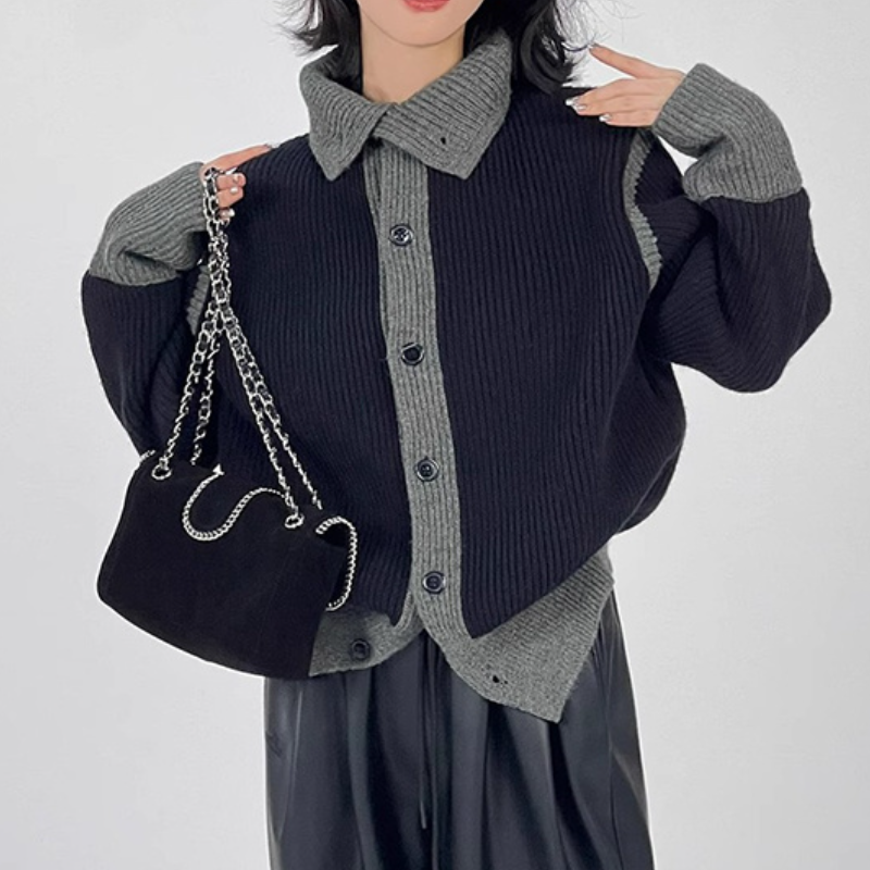 【單品可選】復古高級感針織外套 韓系慵懶寬鬆休閒褲套裝