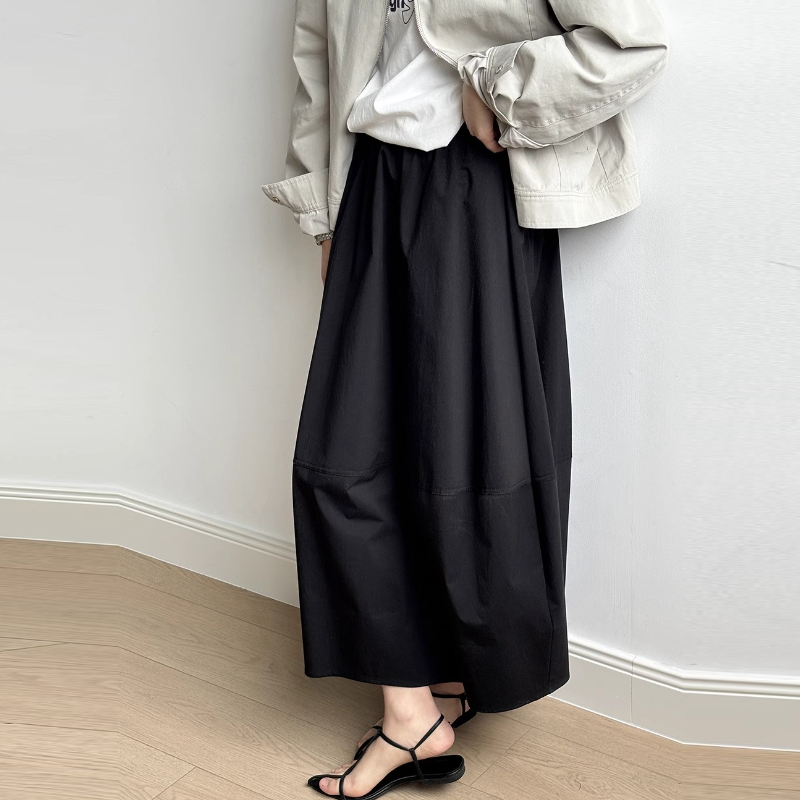 松身收腰花苞擺​ 鐘型剪裁彈力腰封​傘裙（有口袋有內襯）