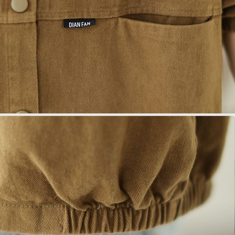 休閒襯衫外套 短版落肩 寬鬆好搭 彈性縮口