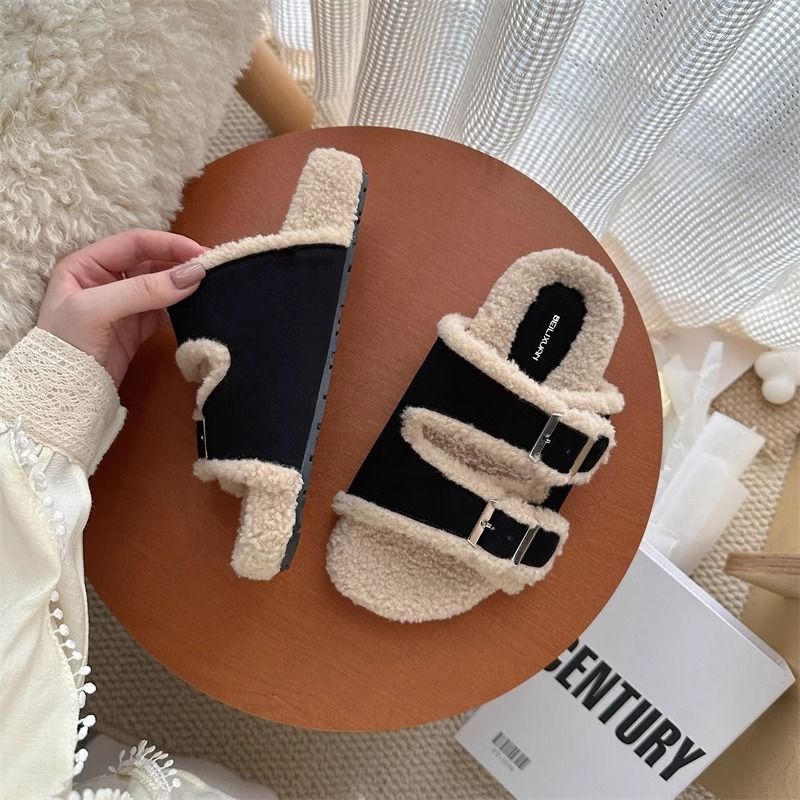冬日慵懶羊羔絨拖鞋*2色(有40碼)