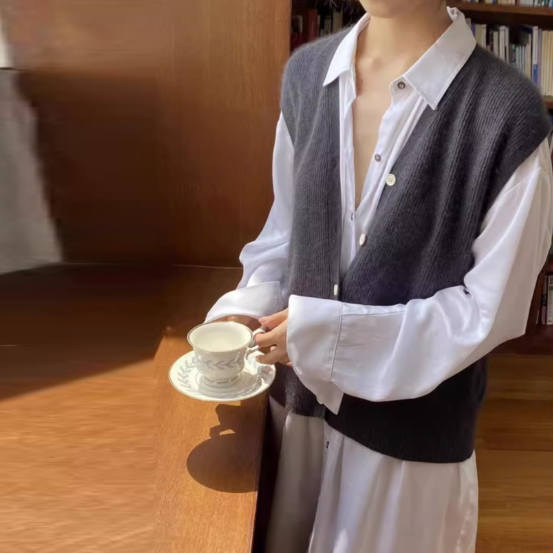 韓系．羊毛馬甲背心外套