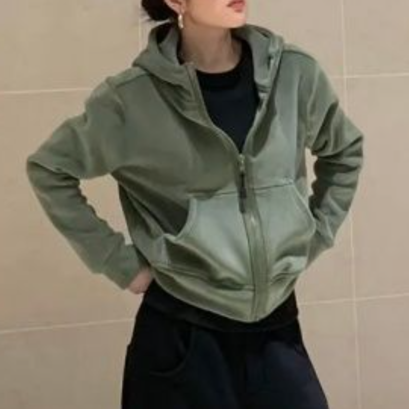 雙面絨連帽開襯外套 加絨加厚保暖 時尚百搭冬季外套