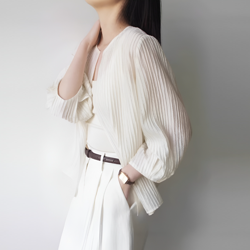 輕盈薄款防曬外套 七分袖通勤襯衫外搭