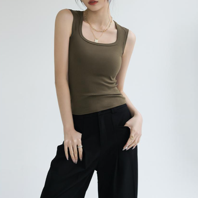 純棉U背心 副乳隱形顯瘦直角肩內搭 鎖骨U型背心