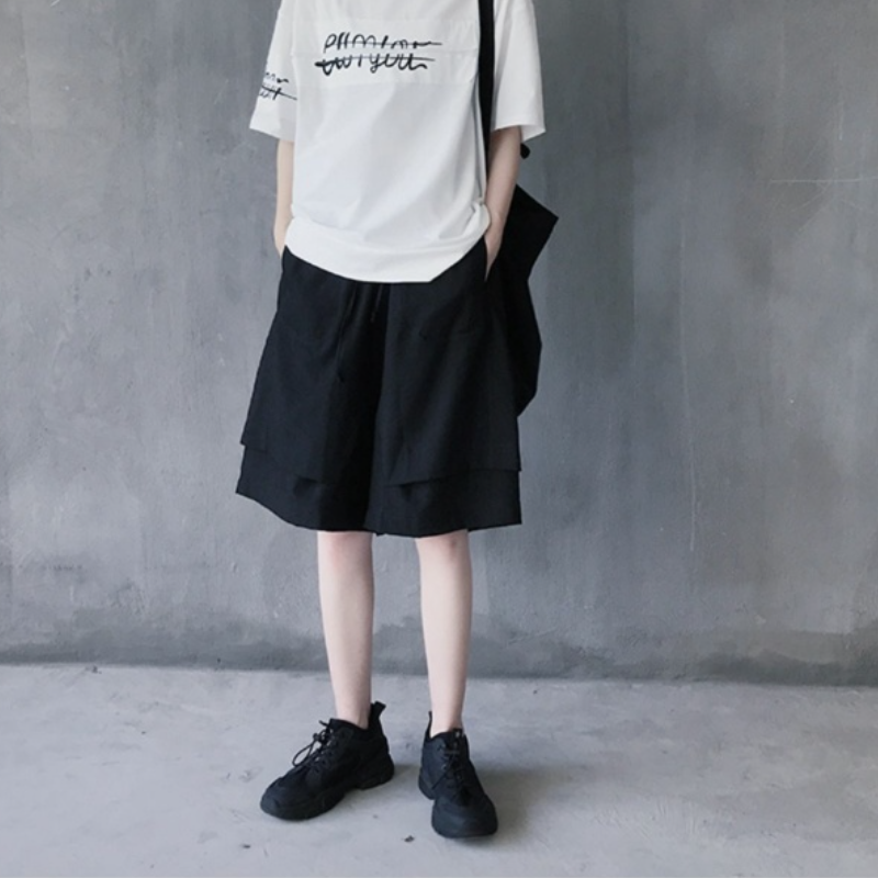 簡約 ‧ 雙層設計感五分褲 短褲 休閒褲夏季裙子