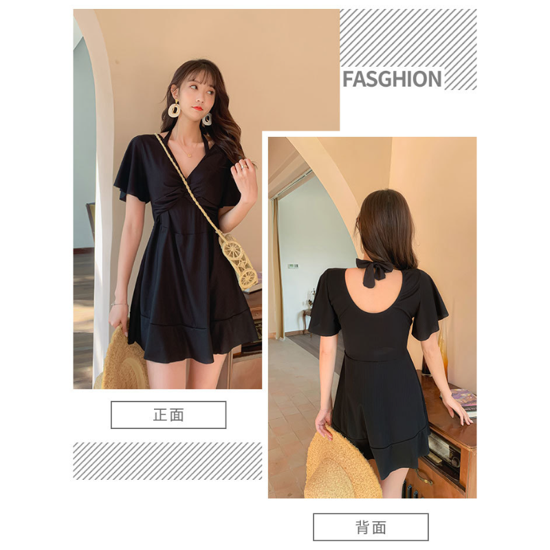 高級大碼泳衣 女士連體顯瘦款 遮肚設計