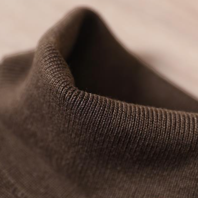 高領針織拼接百褶上衣 寬鬆剪裁 素色氣質 秋冬百搭