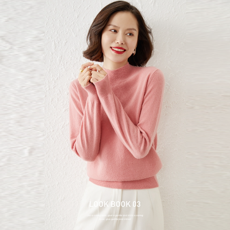 13色 半高領素色針織上衣 秋冬百搭款 修身剪裁毛衣