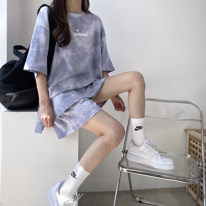 水洗暈染短袖T＋短褲兩件式 休閒套裝（8色）