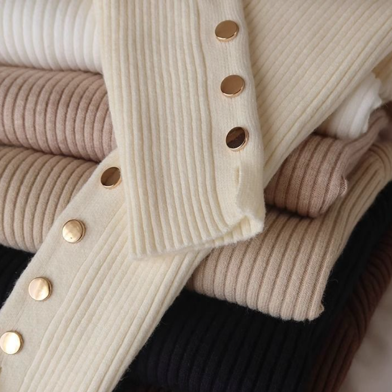 半高領針織上衣 設計感小眾毛衣春秋內搭