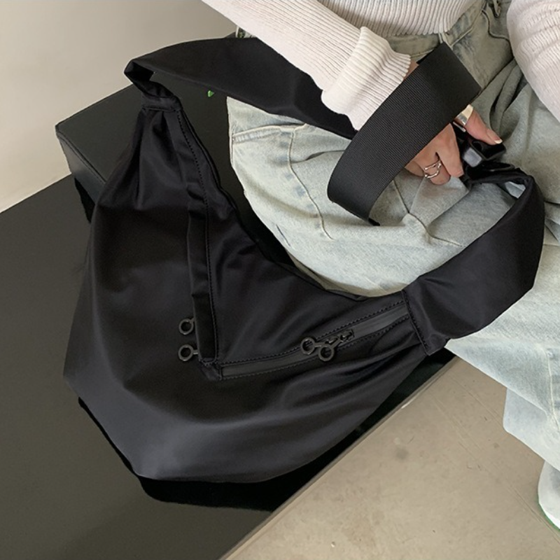 韓系 ‧ 大容量帆布斜跨單肩包