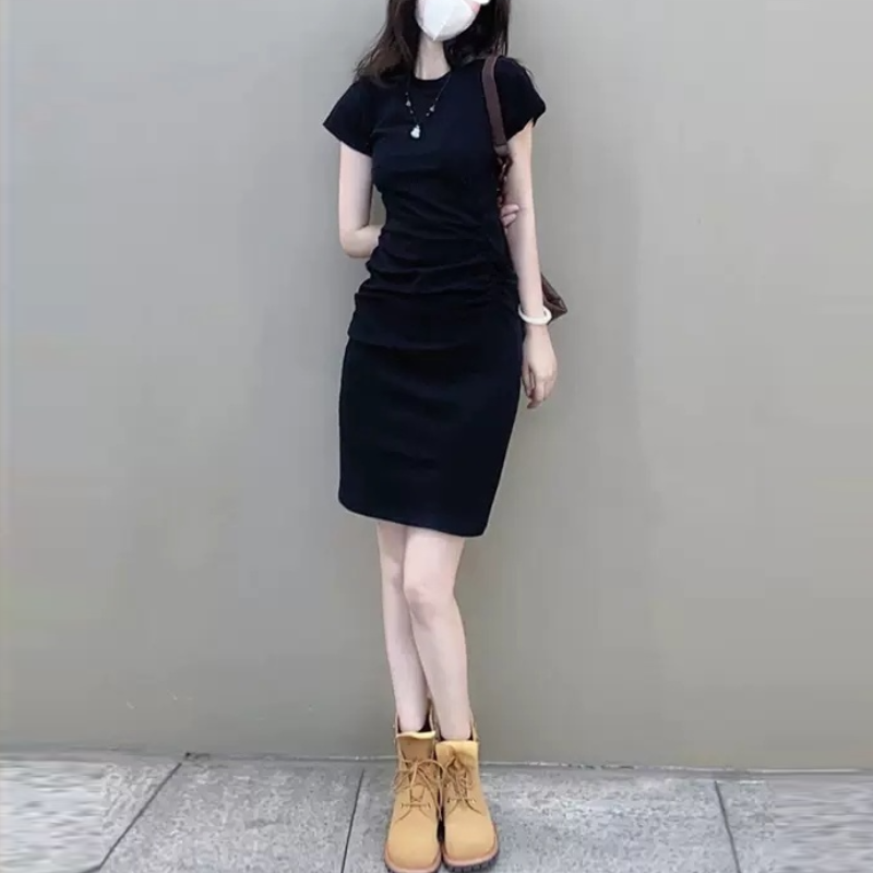 【單品可選】春夏韓版高級感顯瘦溫柔風 格紋襯衫+連身裙套裝