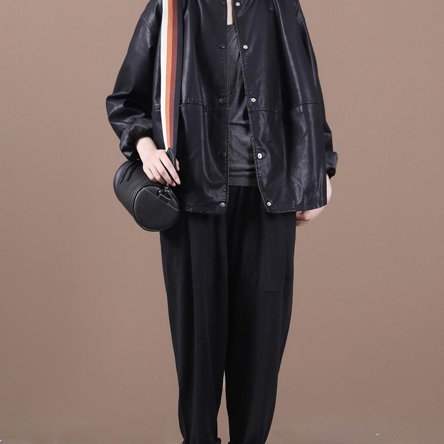 大碼皮衣夾克 大碼寬鬆 潮流感設計 可選加厚版