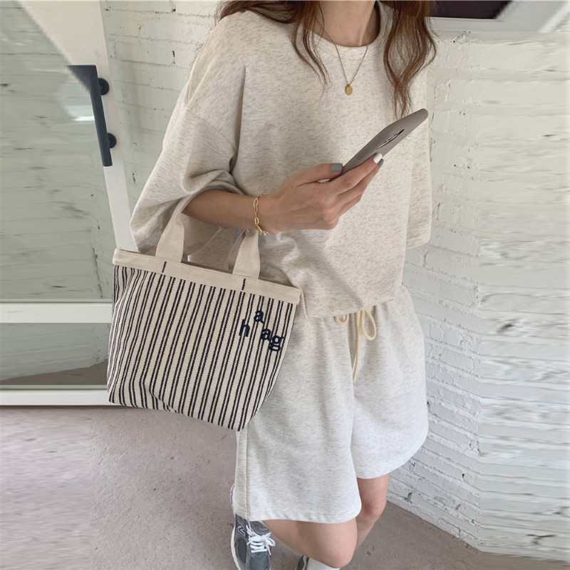 運動休閒寬鬆兩件套 素色棉T短袖短褲套裝