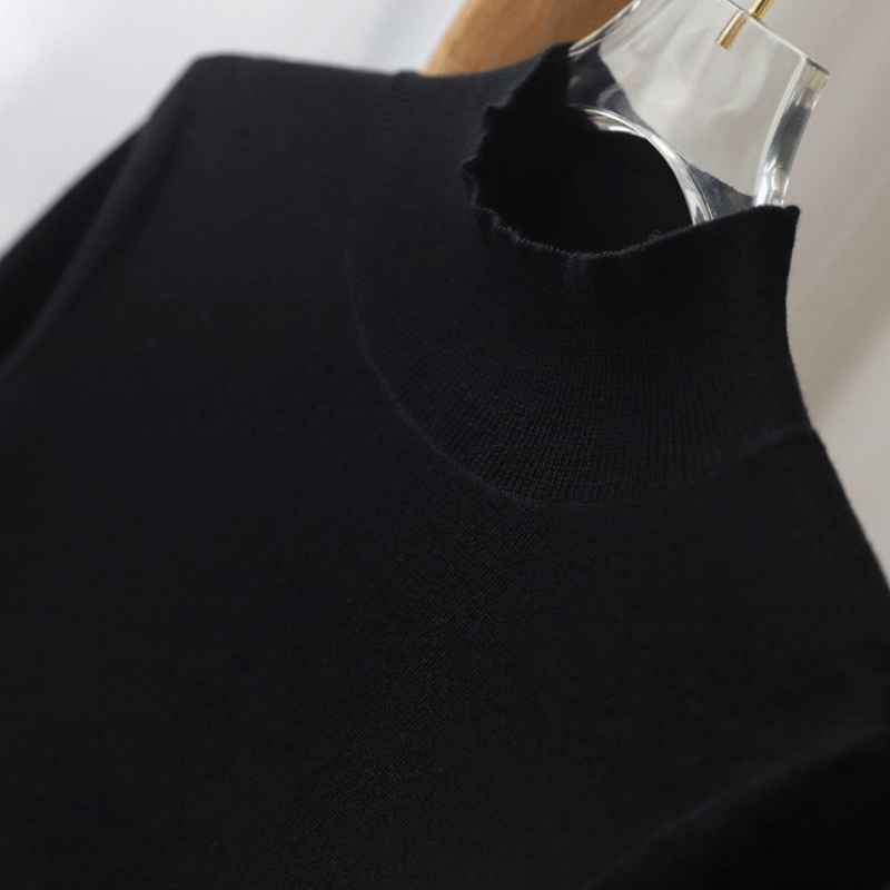 半高領修身針織上衣 秋冬保暖內搭毛衣 百搭顯瘦款