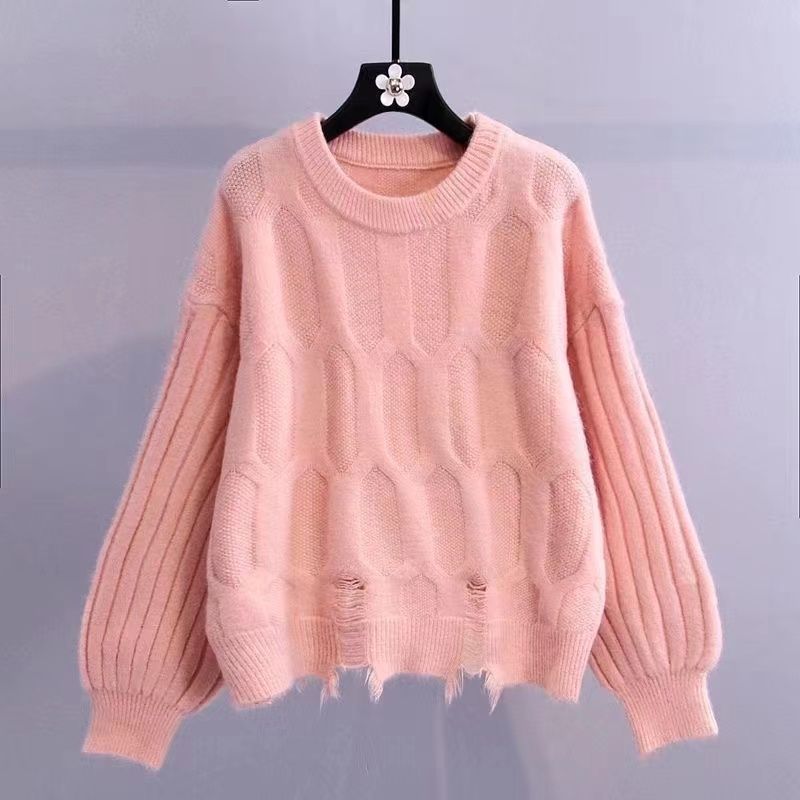 「套裝/單件」奶色系針織上衣＋寬版長褲兩件式套裝 秋冬溫柔穿搭