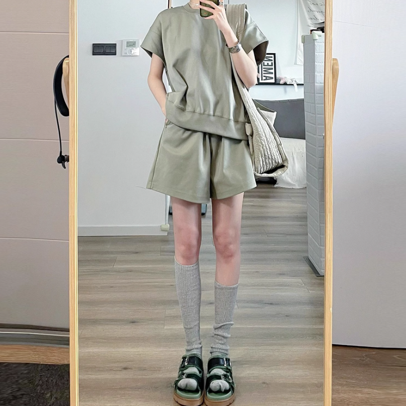 【單品可選】韓流正夯 空氣感運動套組 減齡休閒風上衣+短褲組