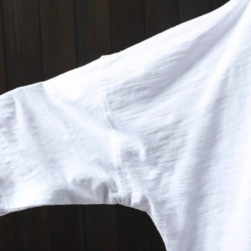 竹節棉連帽TEE文藝復古 長袖春裝新款寬鬆大版型遮肉上衣