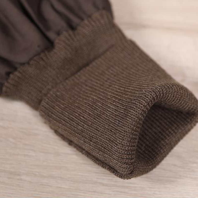 高領針織拼接百褶上衣 寬鬆剪裁 素色氣質 秋冬百搭