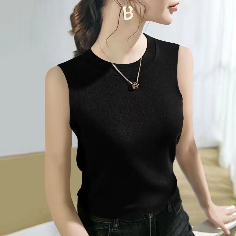 圓領無袖大尺碼上衣 螺紋背心 兩件更優惠