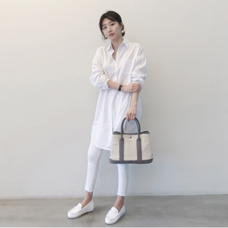 簡約 ‧ 韓國東大門純棉長袖襯衫洋裝上衣