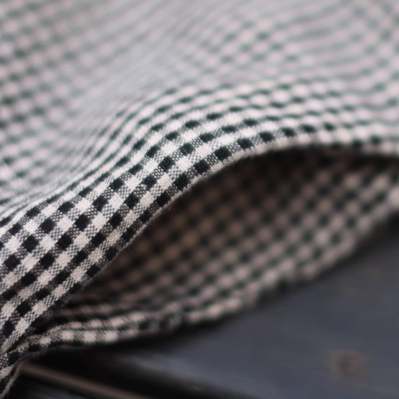 棉麻格紋無袖長洋裝 復古文青風