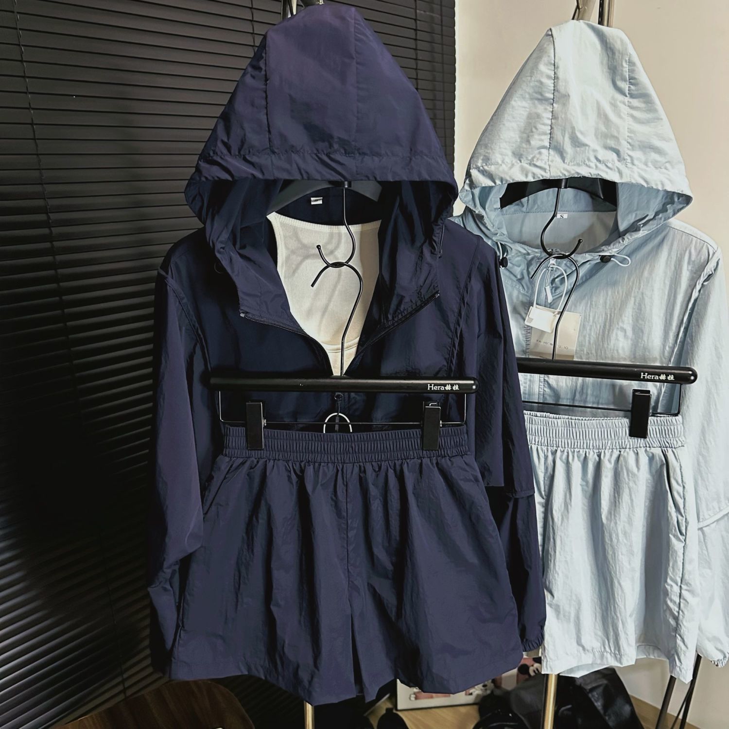 連帽防曬外套短褲套裝 輕薄休閒兩件組
