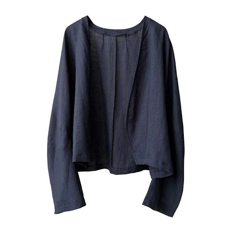 復古凉感罩衫 超輕量襯衫外套 文藝長袖上衣設計感薄款寬鬆防曬