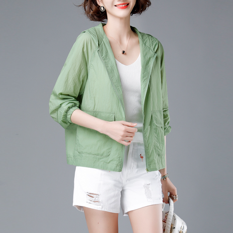 寬鬆百搭輕便防曬短外套 大尺碼長袖上衣