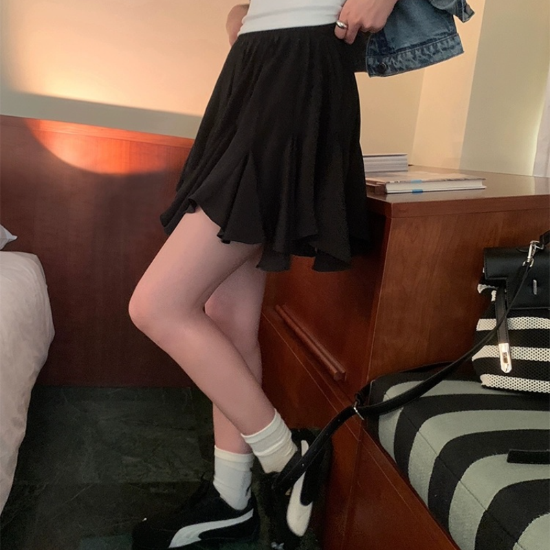 芭蕾仙女裙 新款白色A字短裙 防透內襯 鬆緊腰坐不卡腹