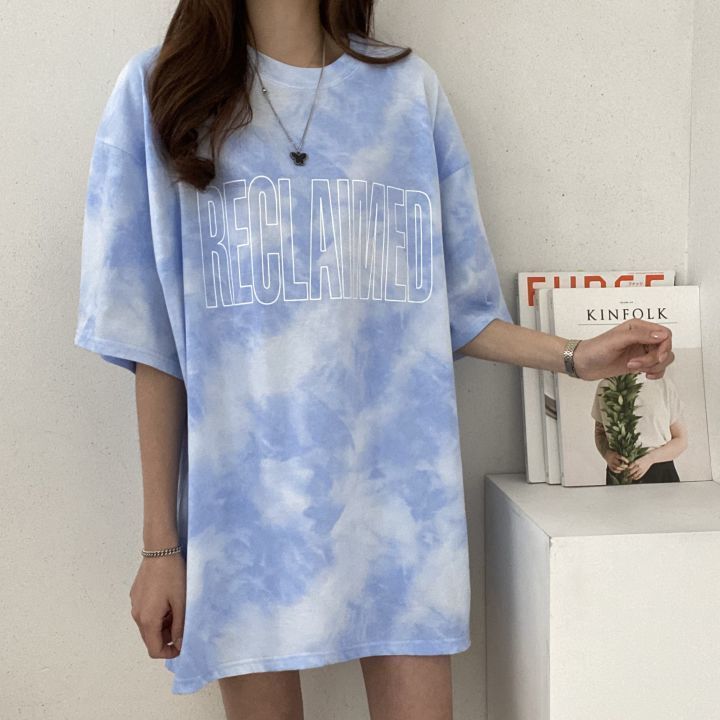 水洗暈染寬鬆短袖T恤 寬鬆街頭風 休閒百搭款