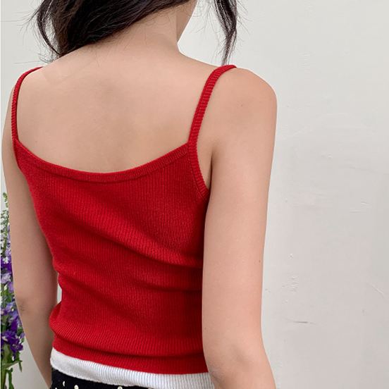 心動信號 假兩件吊帶Bratop小背心無袖上衣